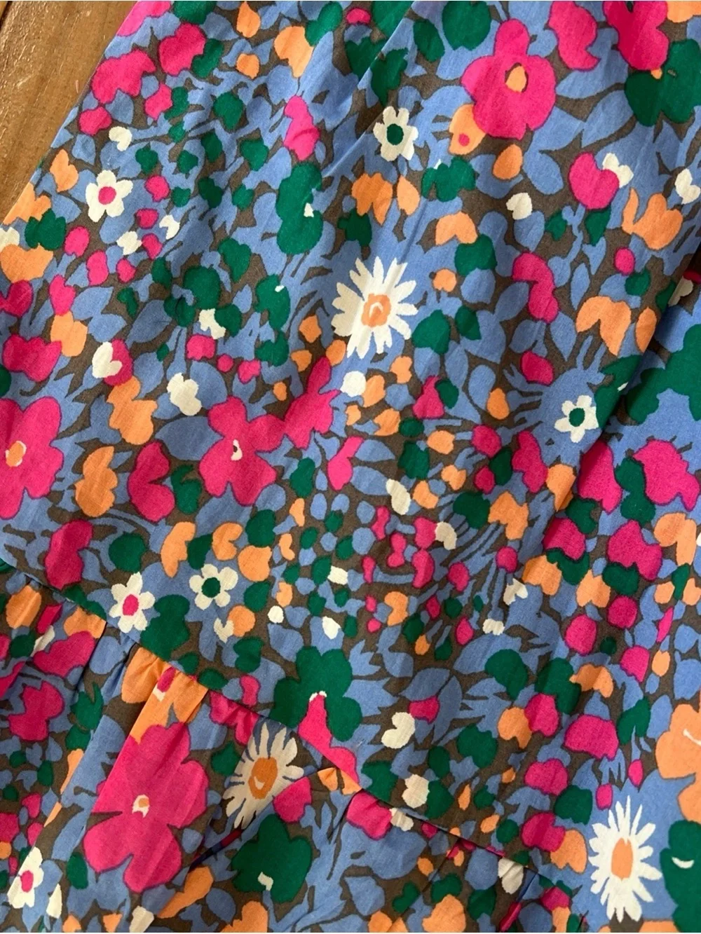 Rails Edina Floral Tiered Cotton Skirt Medium MIDI Preppy Lelaini Floral Vibrant